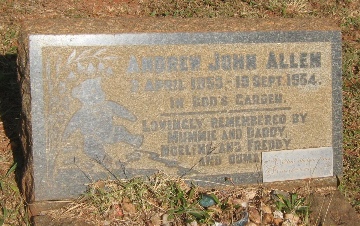 ODENDAAL Oupa 1886-1955 :: LINES Noeline Thelma 1943-2016 :: ALLEN Andrew John 1953-1954