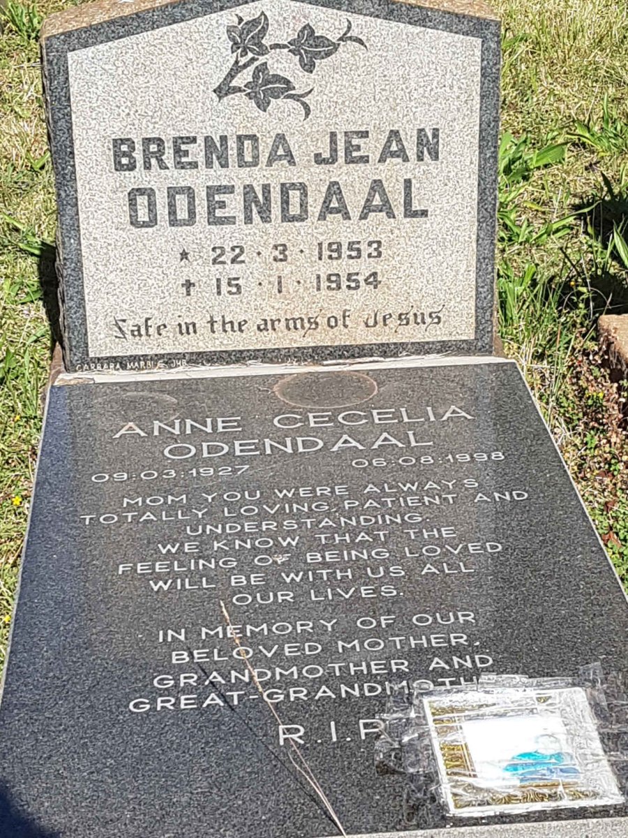 ODENDAAL Anne Cecelia 1927-1998 :: ODENDAAL  Brenda Jean 1953-1954