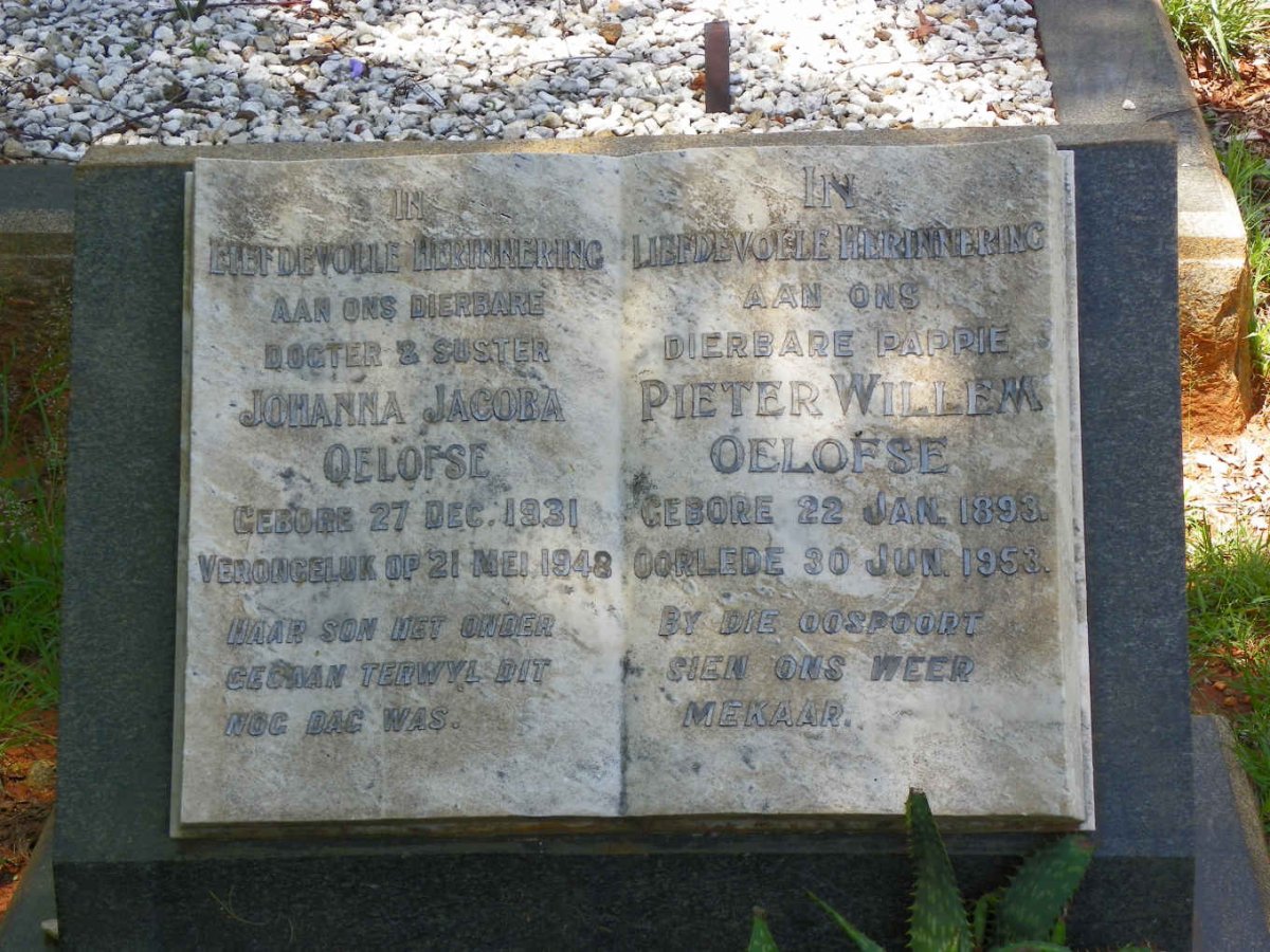 OELOFSE Pieter Willem 1893-1958 :: OELOFSE Johanna Jacoba 1931-1948