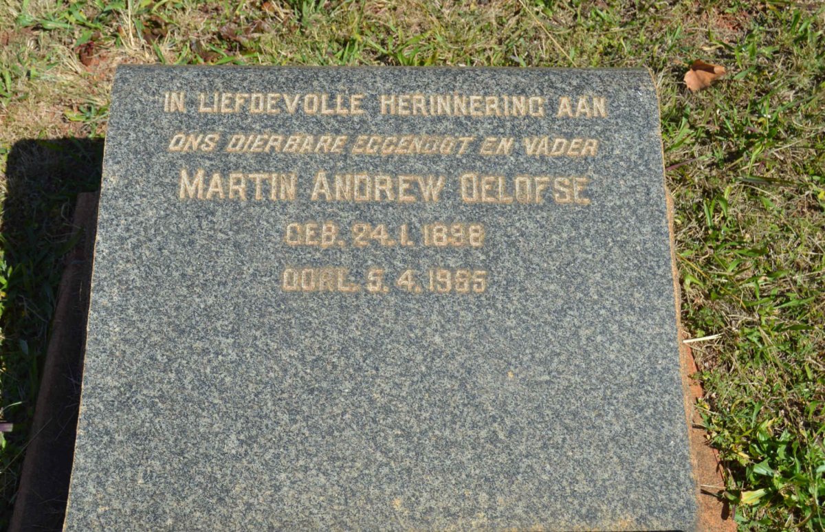 OELOFSE Martin Andrew 1898-1965