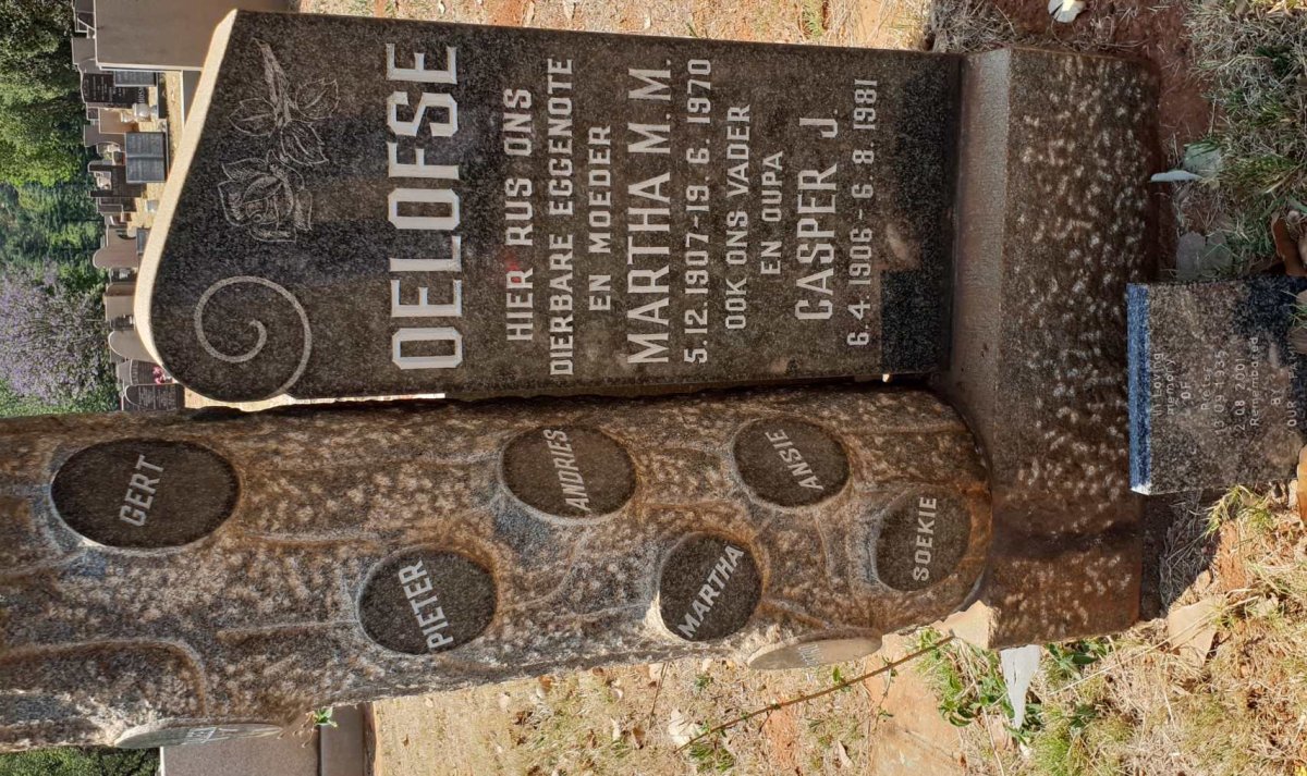 OELOFSE Casper J. 1906-1981 &amp; Martha M.M. 1907-1970 :: OELOFSE Pieter 1935-2001