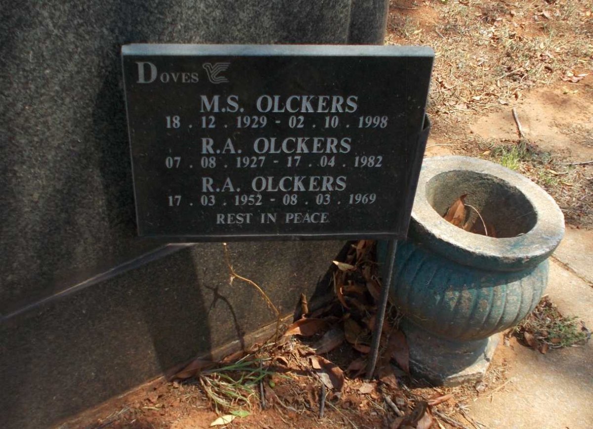 OLCKERS M.S. 1929-1998 :: OLCKERS R.A. 1927-1982 :: OLCKERS R.A. 1952-1969