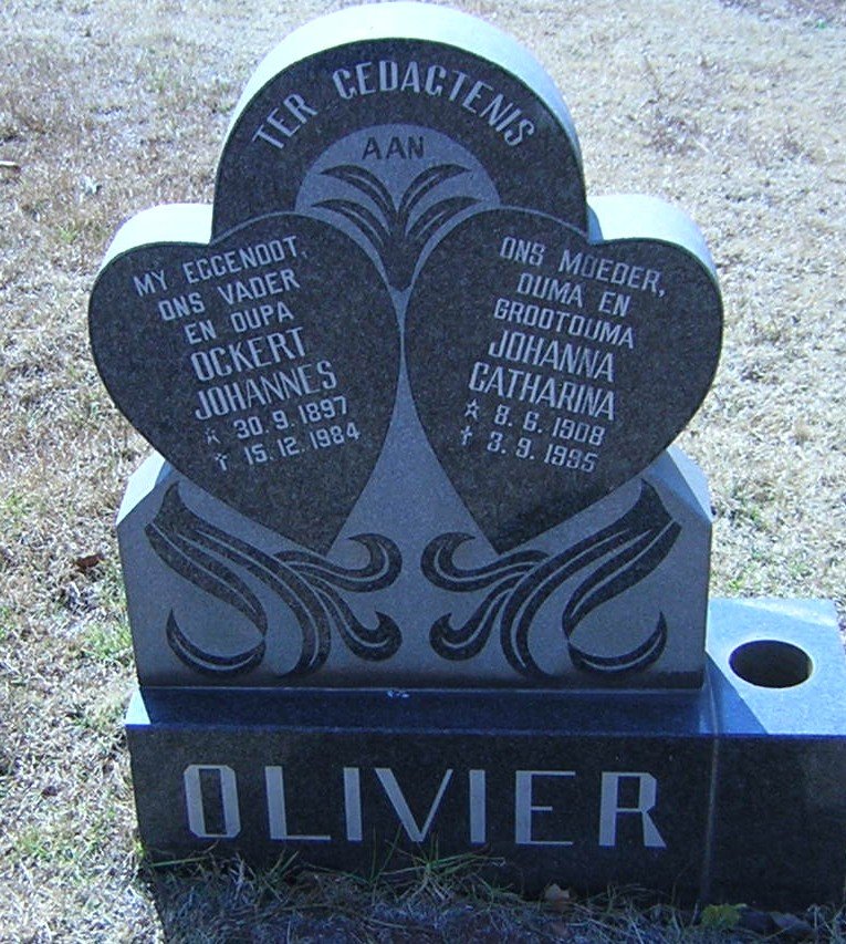 OLIVIER Ockert Johannes 1897-1984 &amp; Johanna Catharina 1908-1995