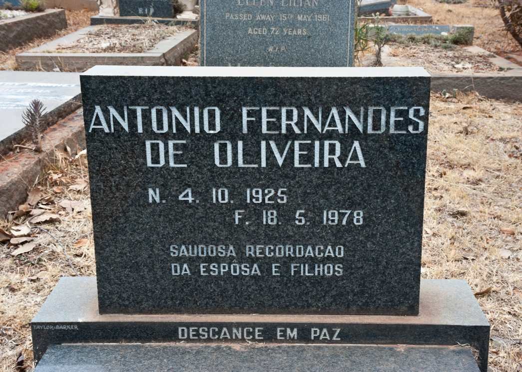 OLIVEIRA  Antonio Fernandes, de 1925-1978