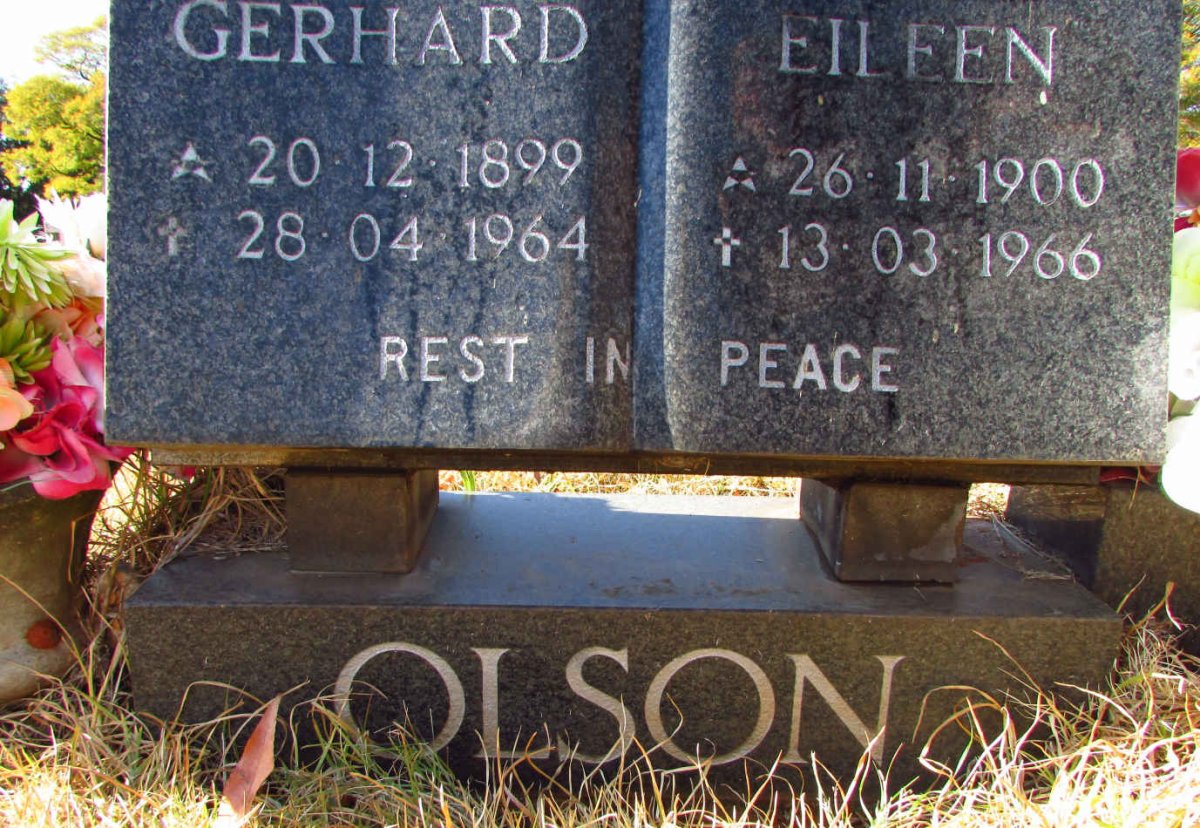 OLSON Olaf Gerhard 1899-1964 &amp; Alice Eileen 1900-1966