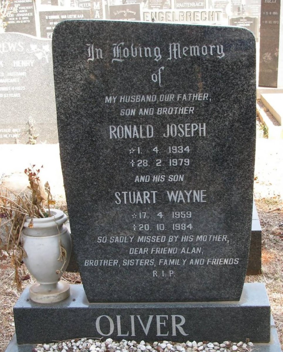 OLIVER Ronald Joseph 1934-1979 :: OLIVER Stuart Wayne 1959-1984