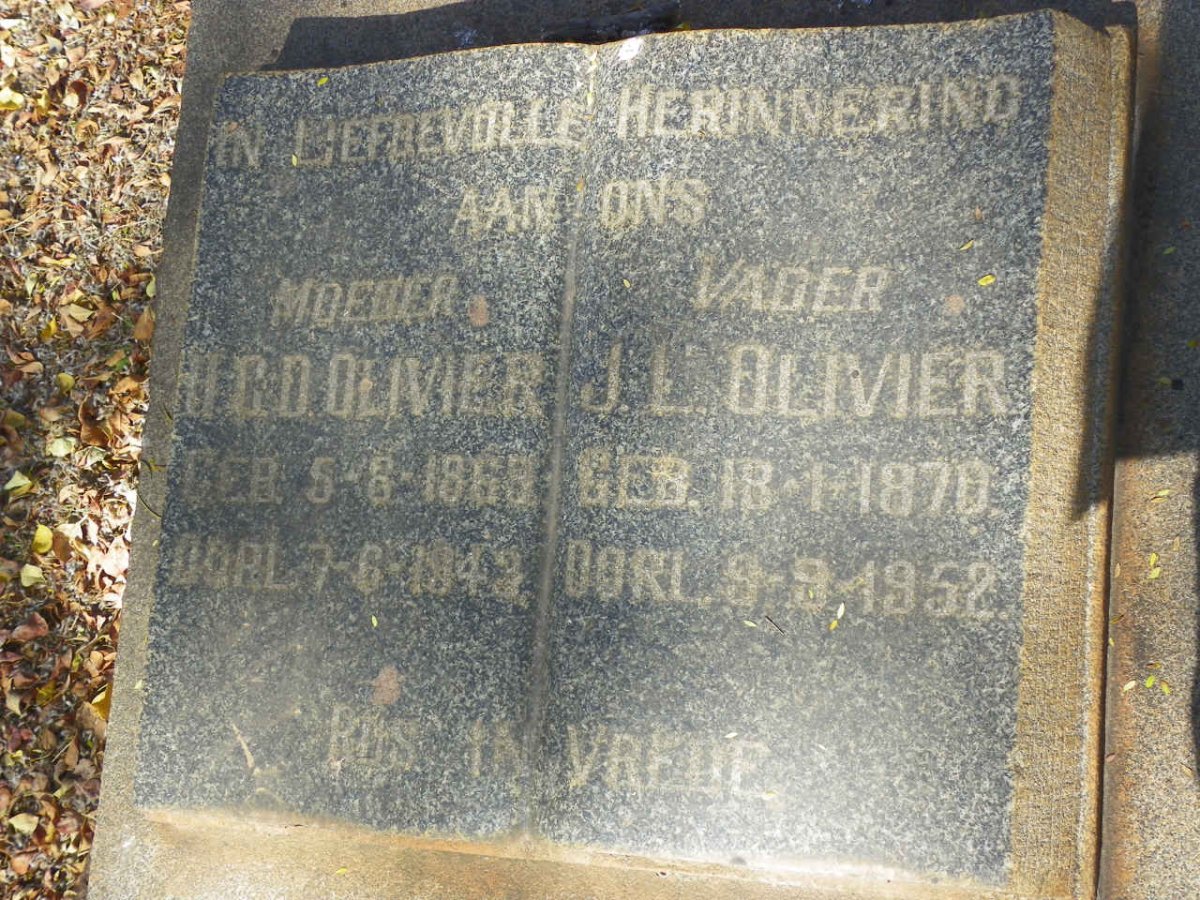 OLIVIER J.L. 1870-1952 &amp; H.C.D. 1869-1943