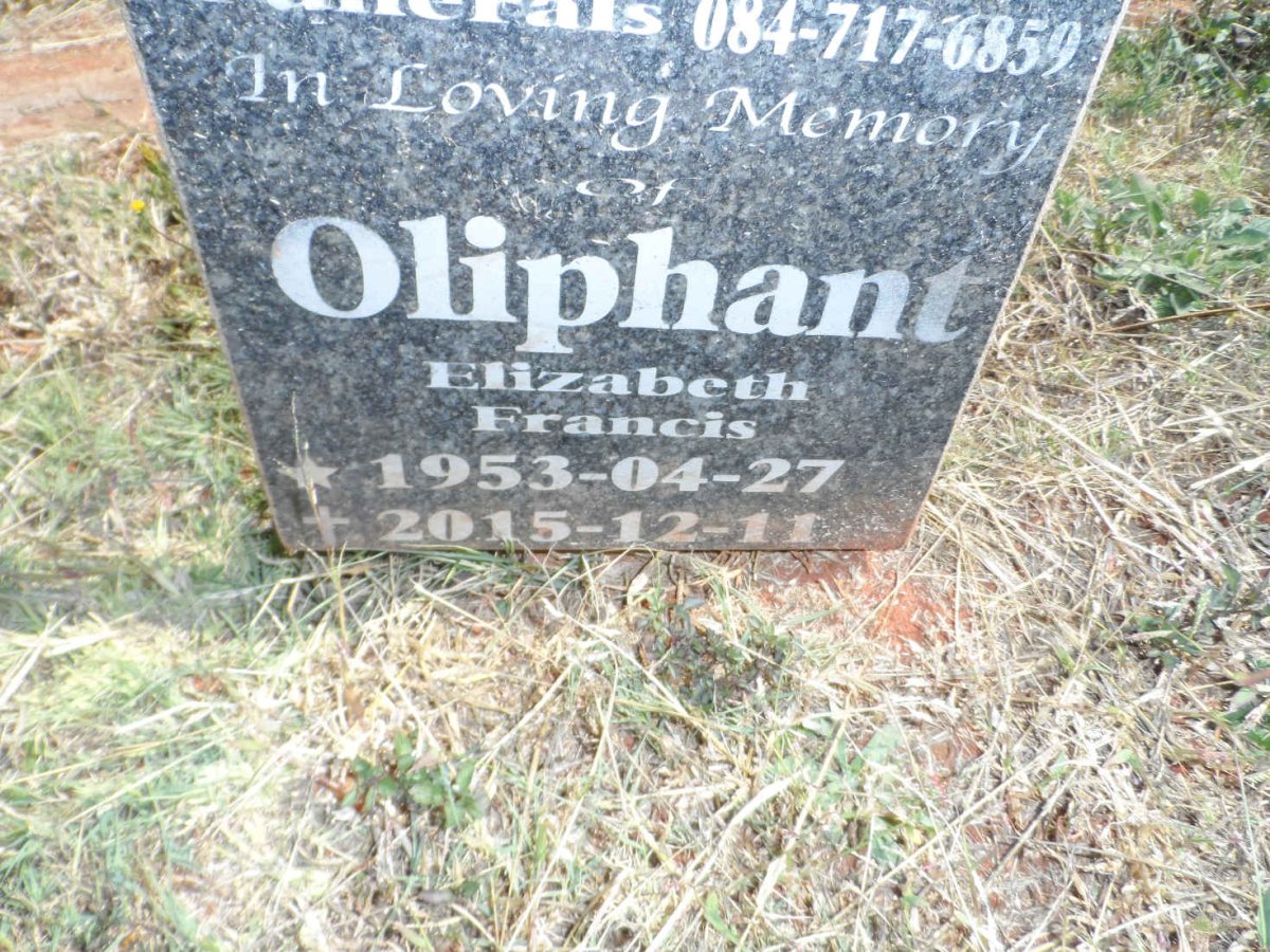 OLIPHANT Elizabeth Francis 1953-2015