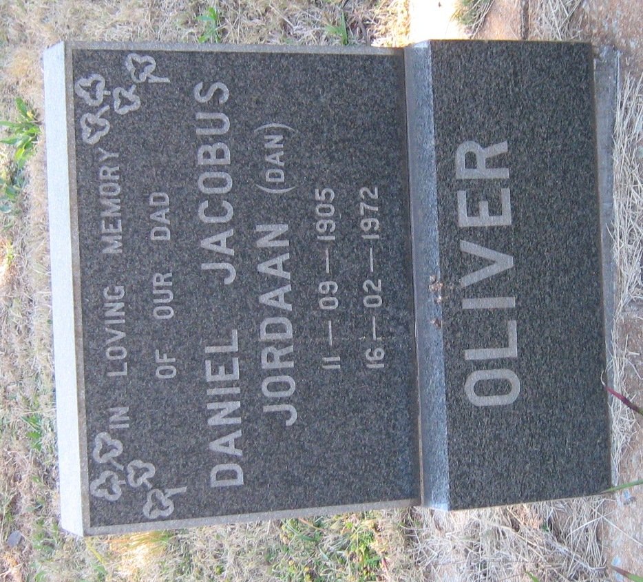 OLIVER Daniel Jacobus Jordaan 1905-1972