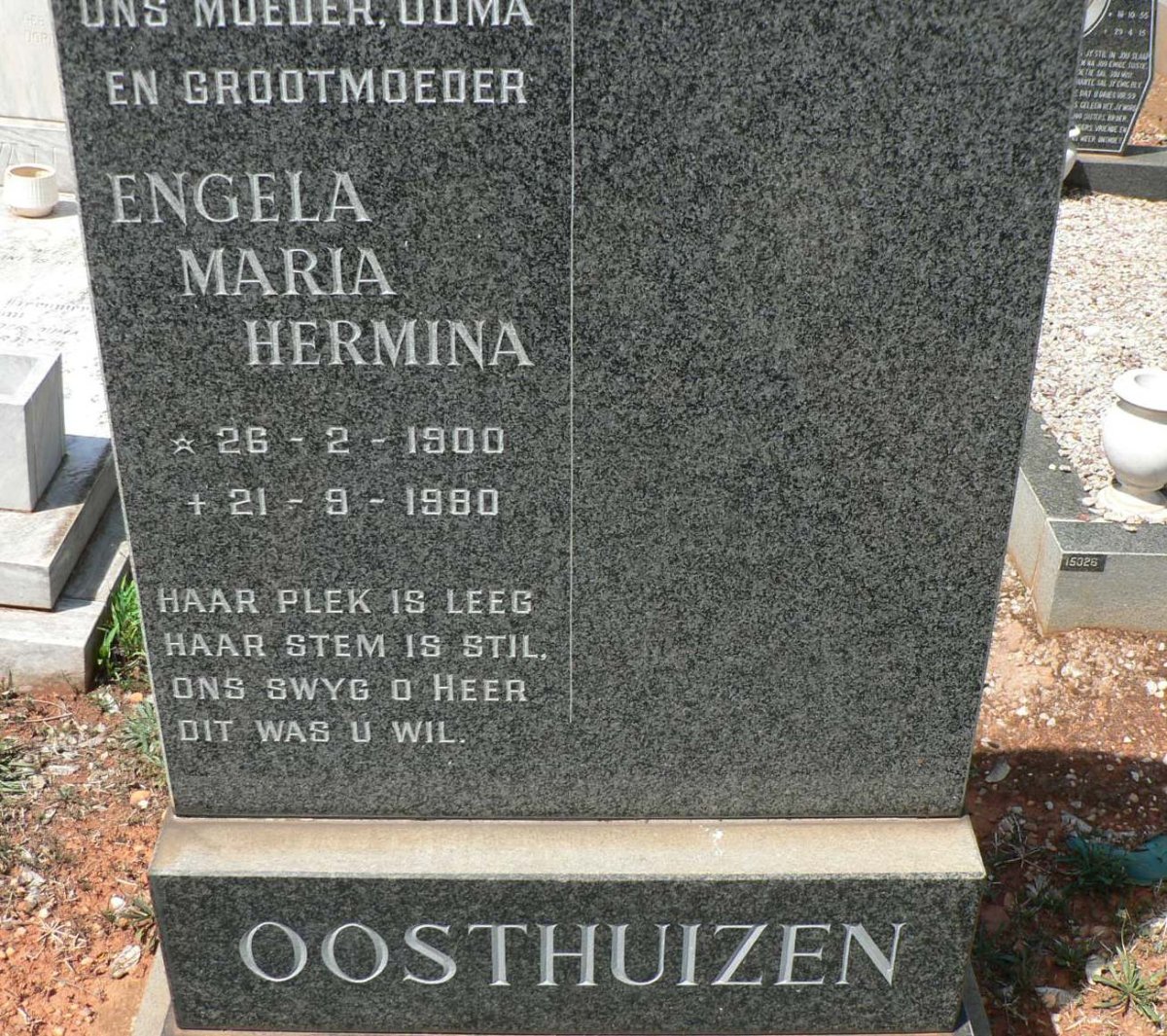 OOSTHUIZEN Engela Maria Hermina 1900-1980