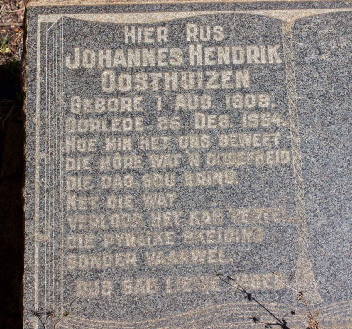 OOSTHUIZEN Johannes Hendrik 1909-1954