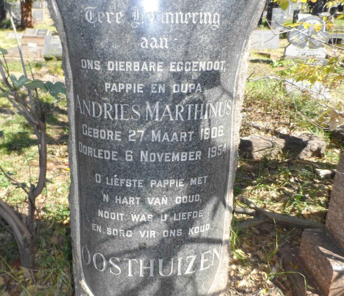 OOSTHUIZEN Andries Marthinus 1906-1954