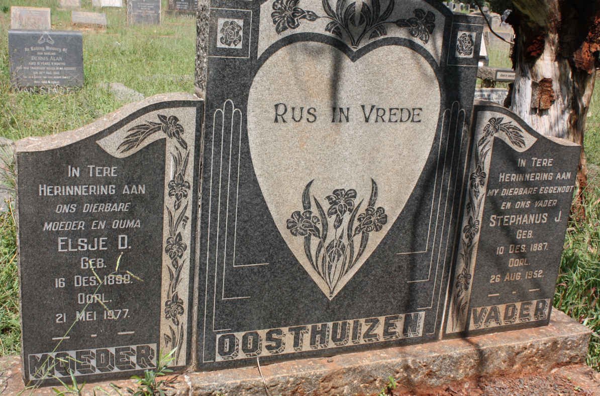 OOSTHUIZEN Stephanus J. 1887-1952 &amp; Elsje D. 1890-1977