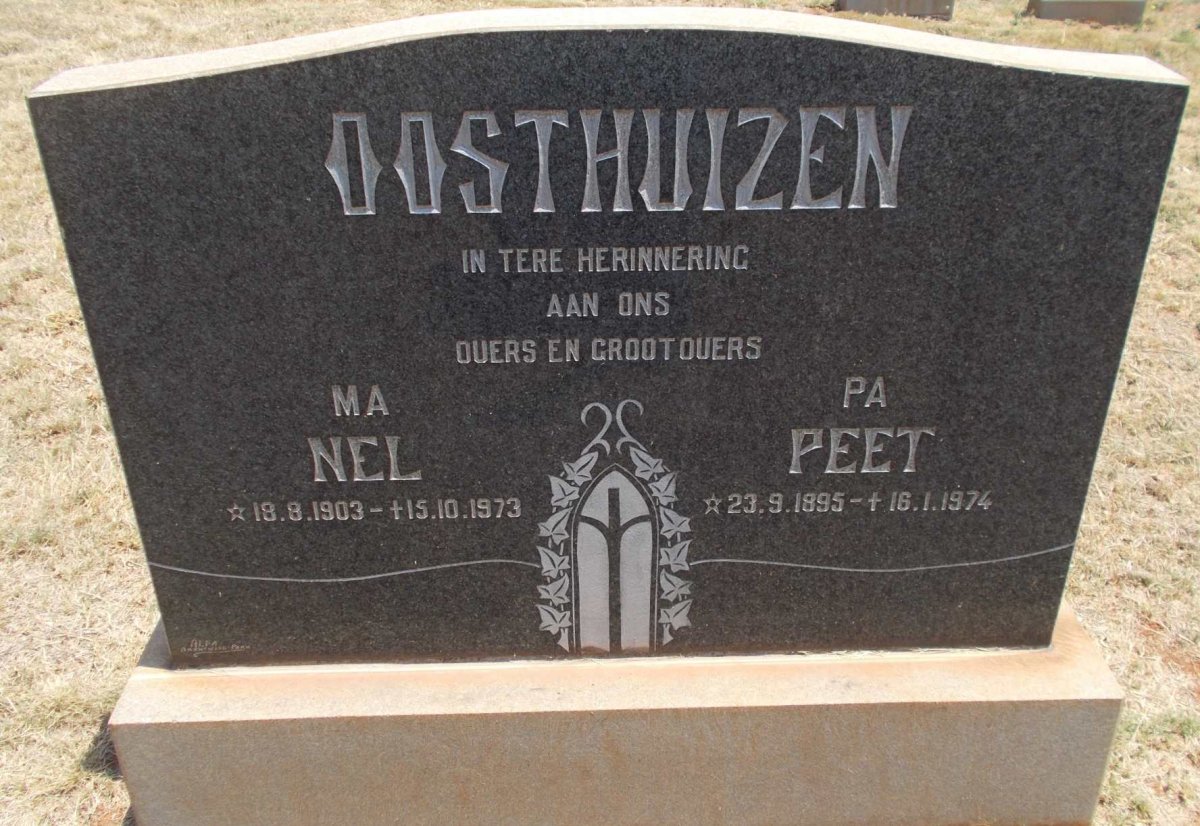 OOSTHUIZEN Peet 1895-1974 &amp; Nel 1903-1973