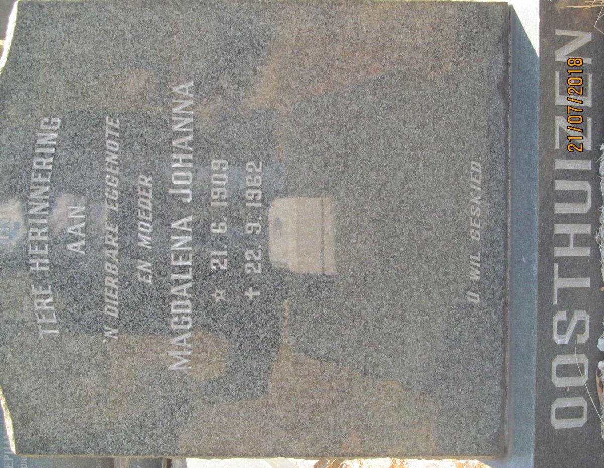 OOSTHUIZEN Magdalena Johanna 1909-1962
