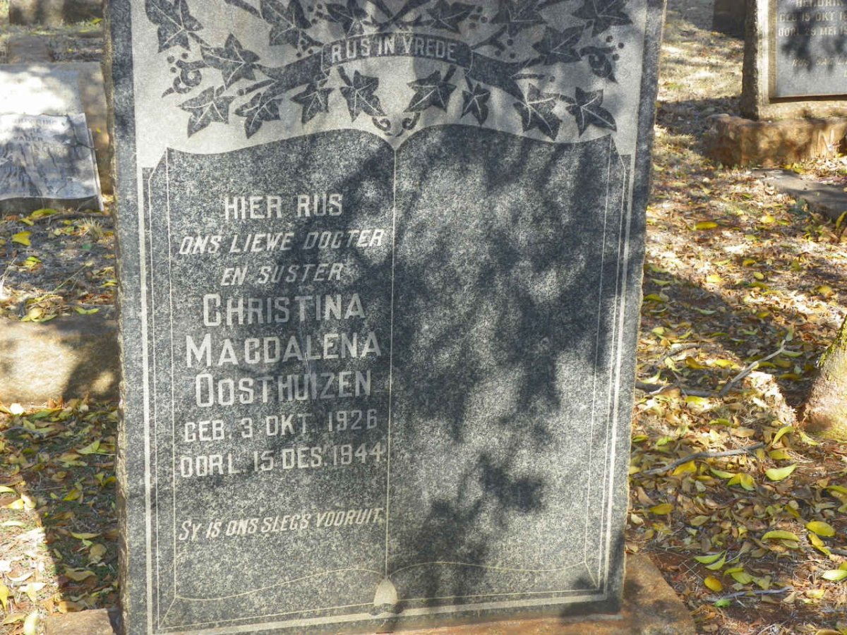 OOSTHUIZEN Christina Magdalena 1926-1944