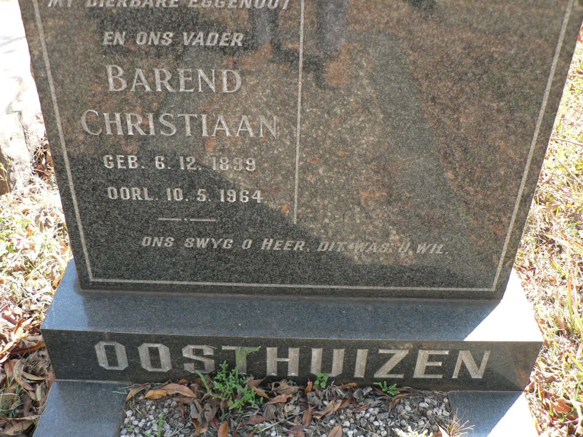 OOSTHUIZEN Barend Christiaan 1899-1964