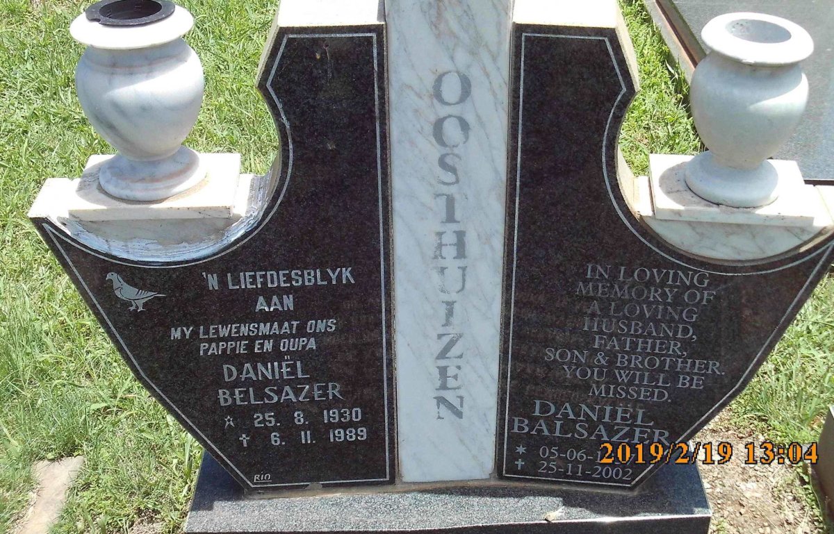 OOSTHUIZEN Daniel Belsazer 1930-1989 :: OOSTHUIZEN Daniel Balsazer 19?7-2002