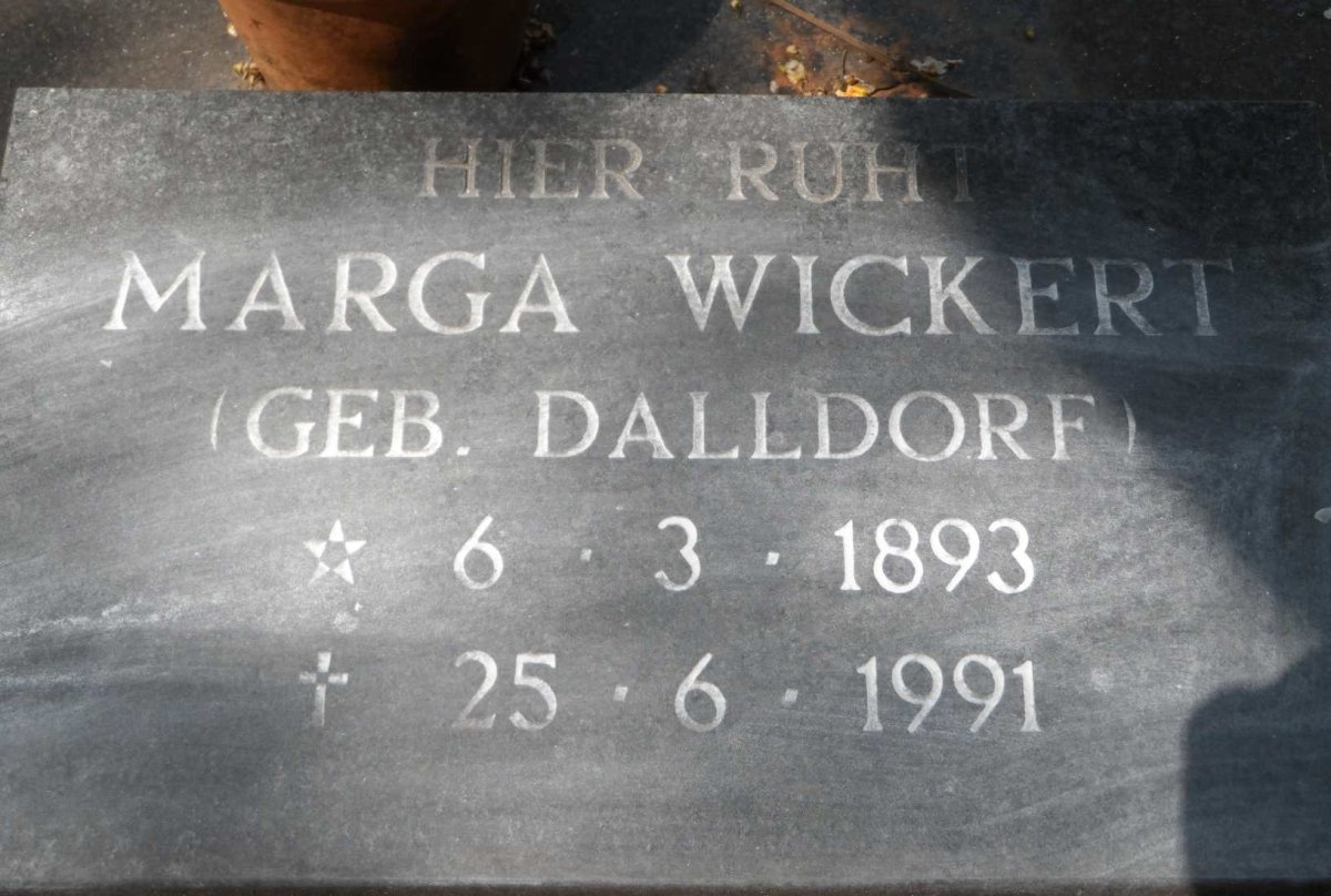 WICKERT Marga nee DALLDORF 1893-1991