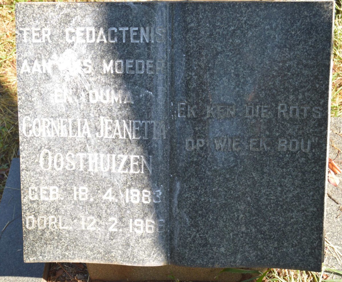 OOSTHUIZEN Cornelia Jeanetta 1883-1966