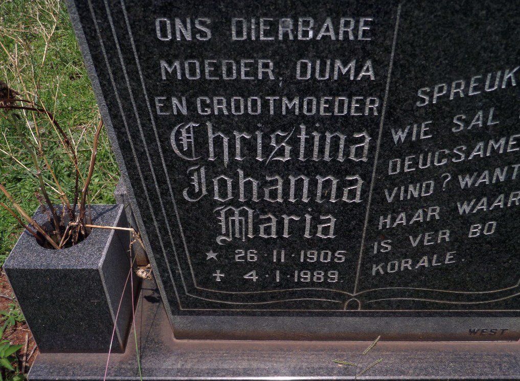 OPPERMAN Christina Johanna Maria 1905-1989