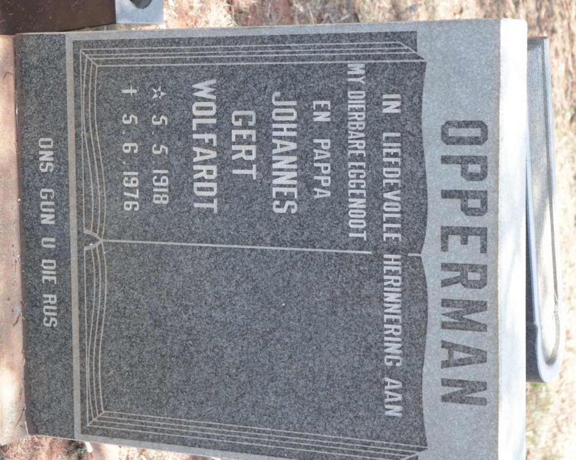 OPPERMAN Johannes Gert Wolfardt 1918-1976