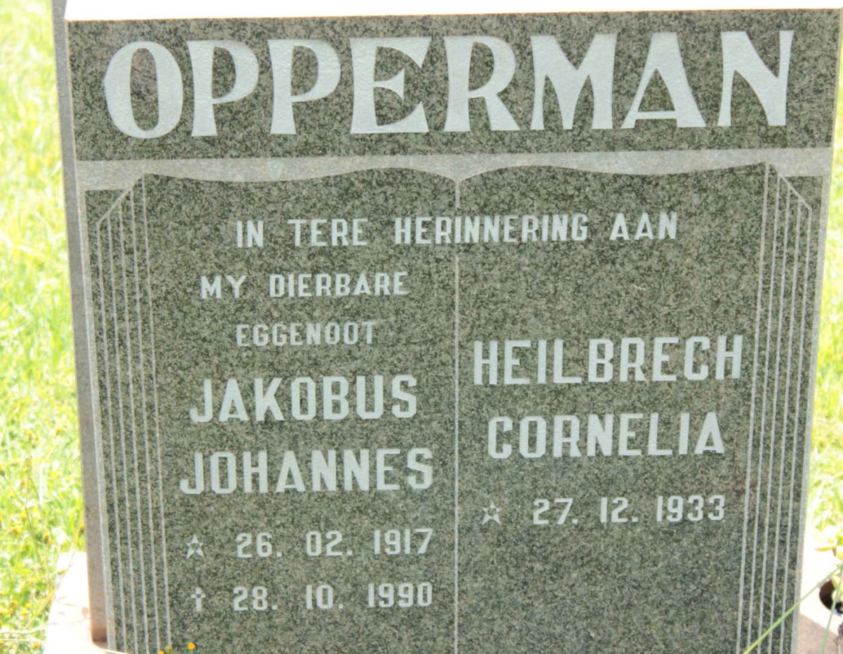 OPPERMAN Jakobus Johannes 1917-1990 &amp; Heilbrech Cornelia 1933-