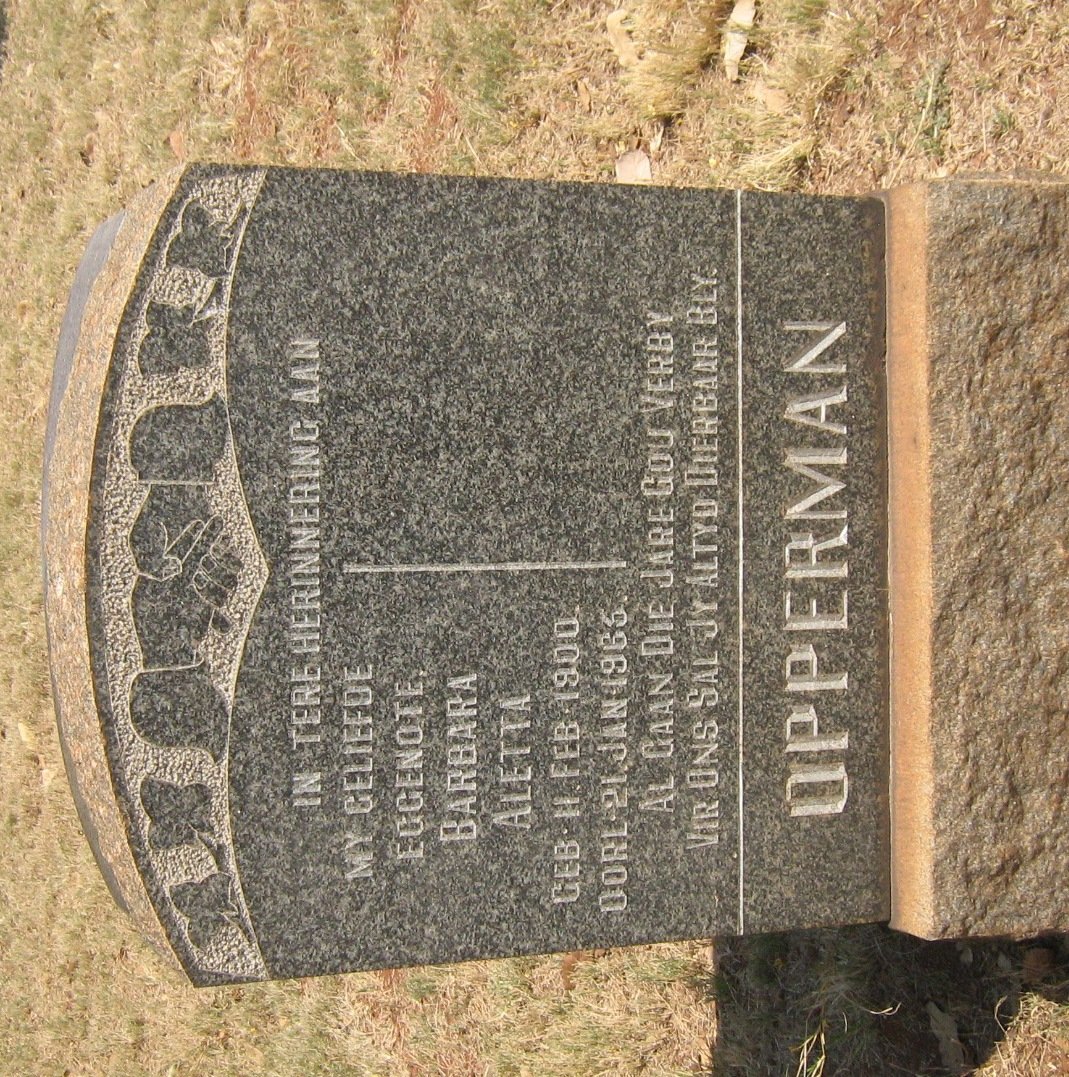 OPPERMAN Barbara Aletta 1900-1965