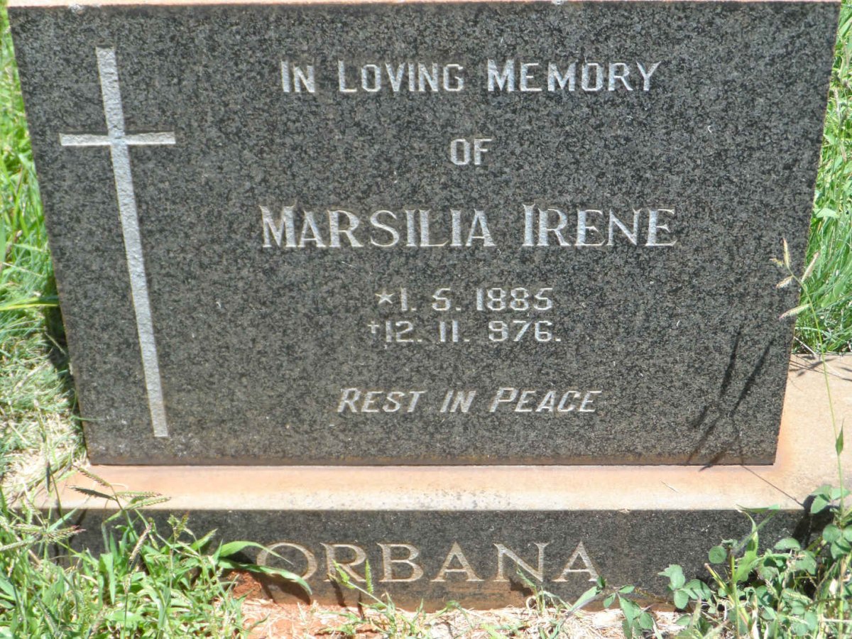 ORBANA Marsilia Irene 1885-1976