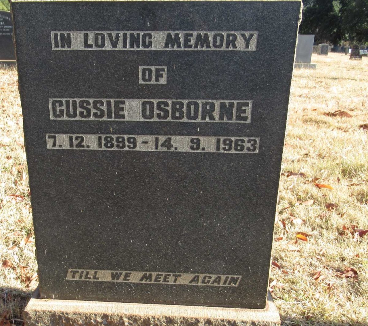 OSBORNE Gussie 1899-1963