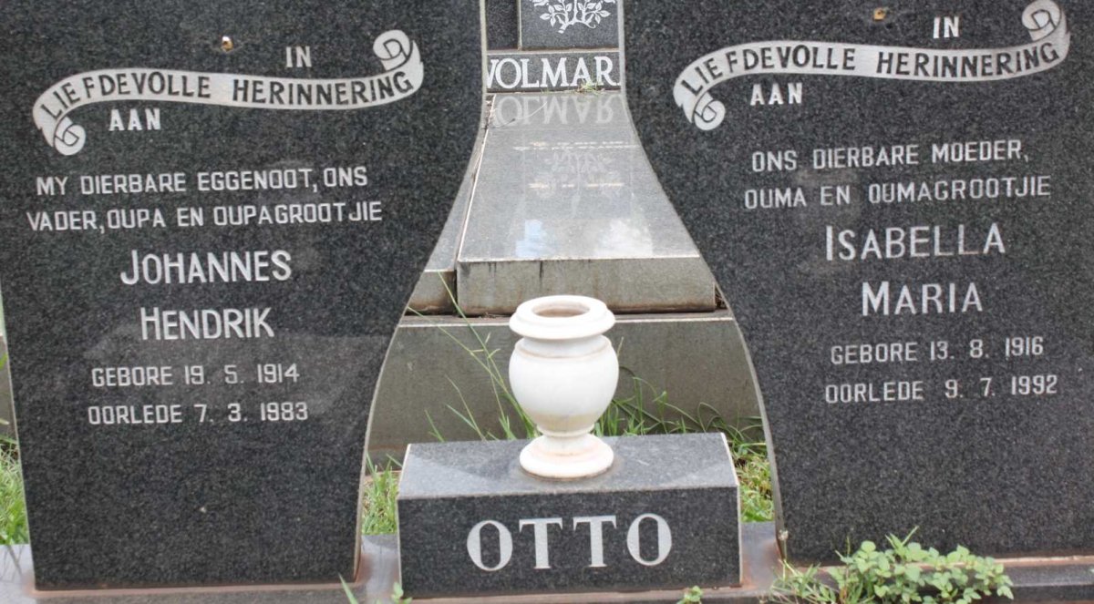 OTTO Johannes Hendrik 1914-1983 &amp; Isabella Maria 1916-1992