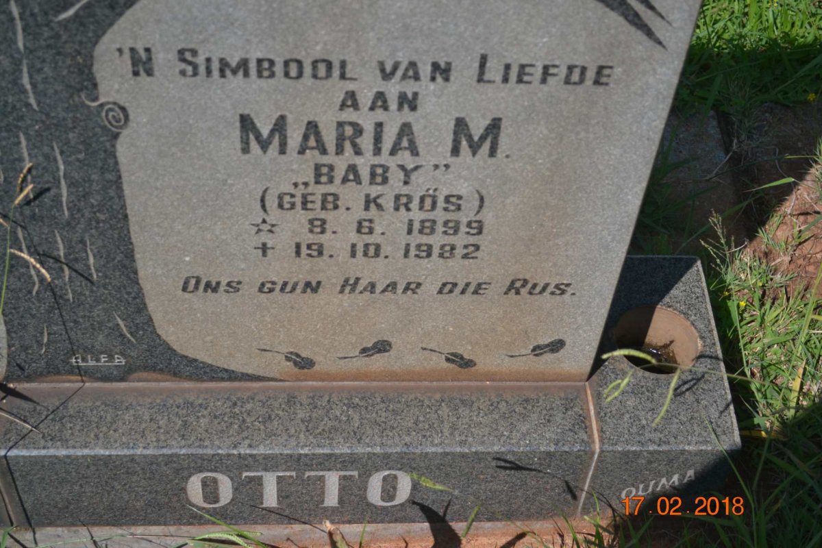 OTTO Maria M. nee KROS 1899-1982