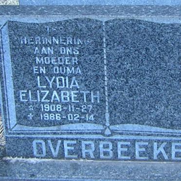 OVERBEEKE Lydia Elizabeth 1908-1986