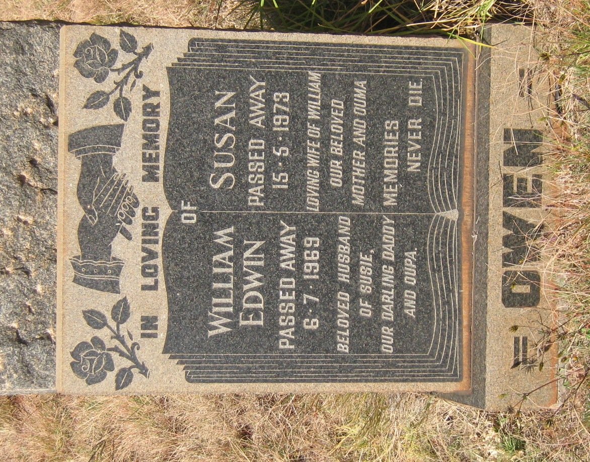 OWEN William Edwin -1969 &amp; Susan -1973