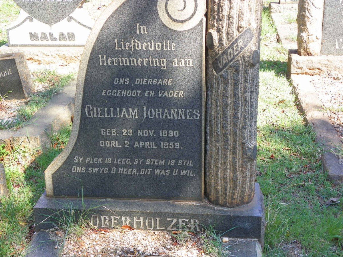 OBERHOLZER Gielliam Johannes 1890-1959