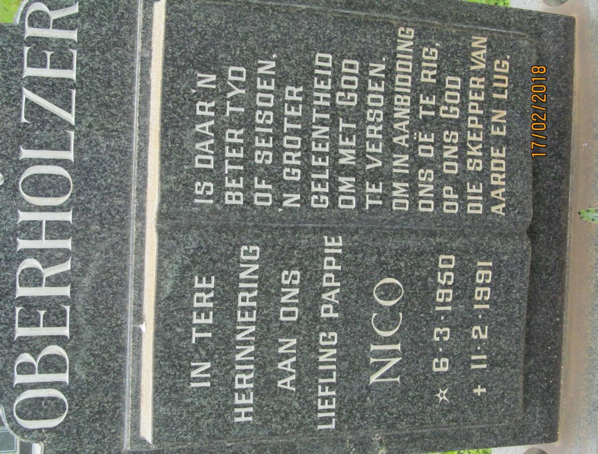 OBERHOLZER Nico 1950-1991