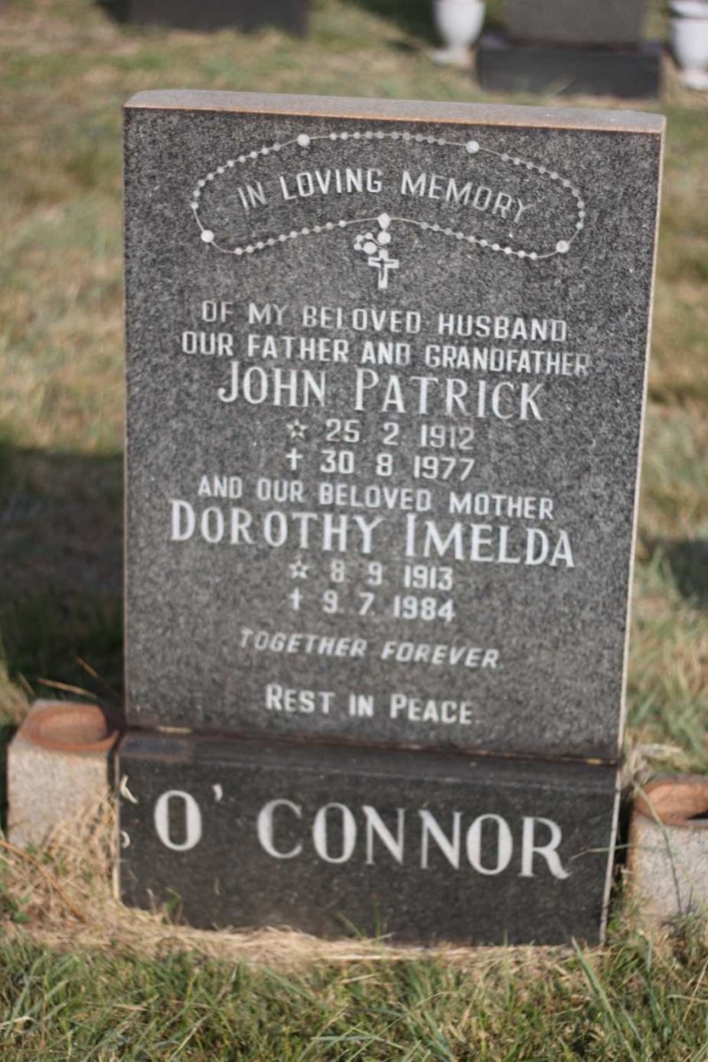 O'CONNOR John Patrick 1912-1977 &amp; Dorothy Imelda 1913-1984