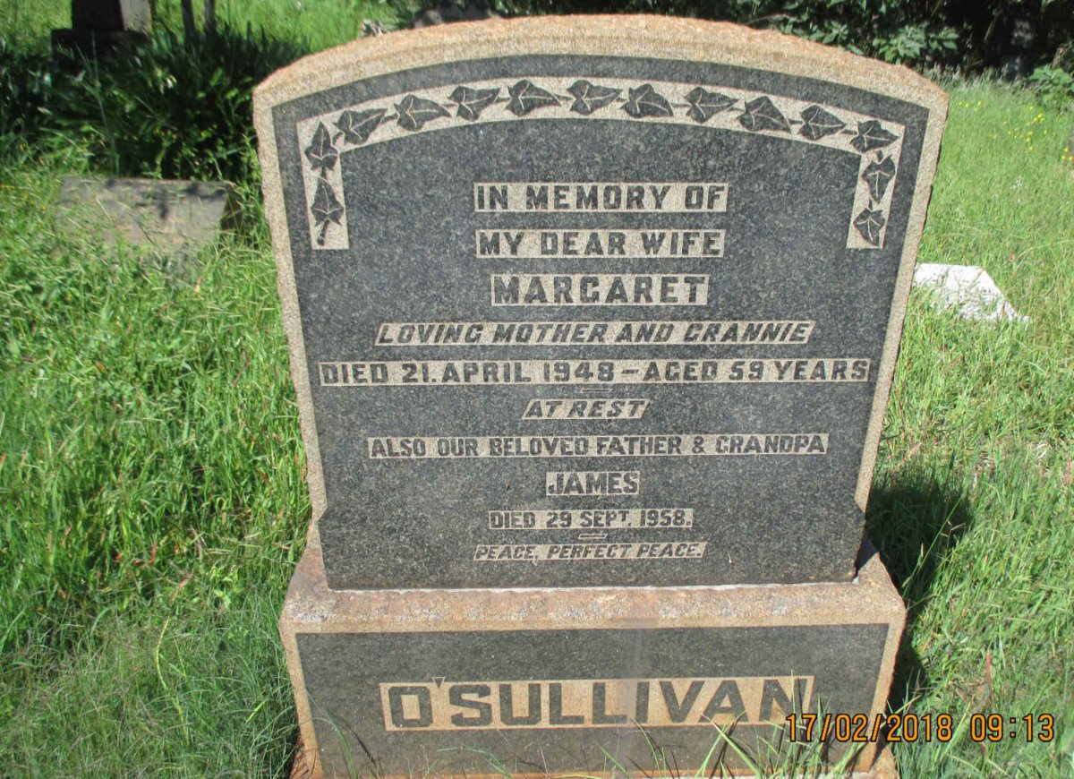 O'SULLIVAN James -1958 &amp; Margaret -1948