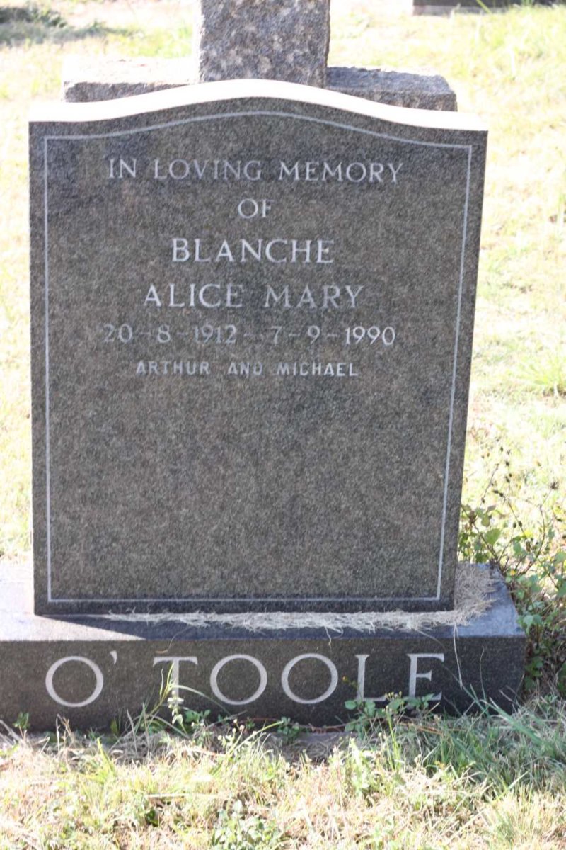 O'TOOLE Blanche Alice Mary 1912-1990