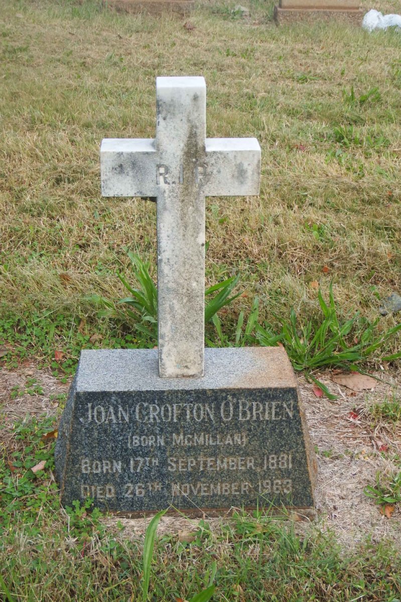 O'BRIEN Joan Crofton nee McMILLAN 1881-1963