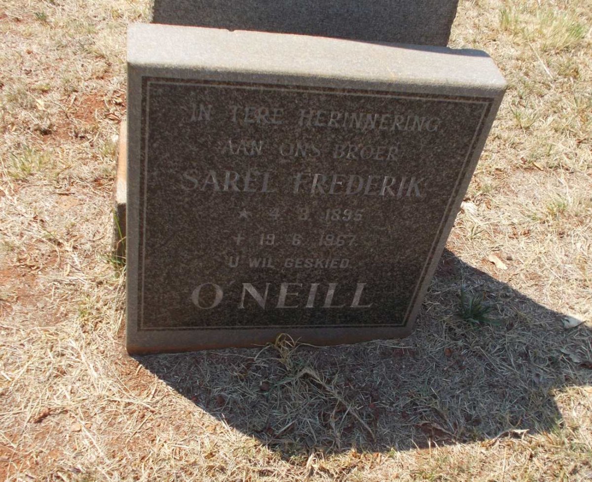 O'NEILL Sarel Frederik 1895-1967