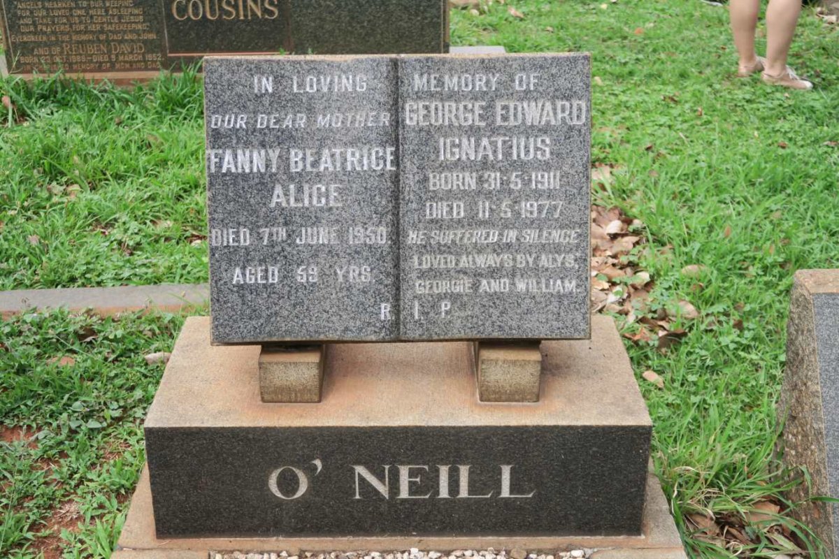 O'NEILL George Edward Ignatius 1911-1977 &amp; Fanny Beatrice Alice -1950