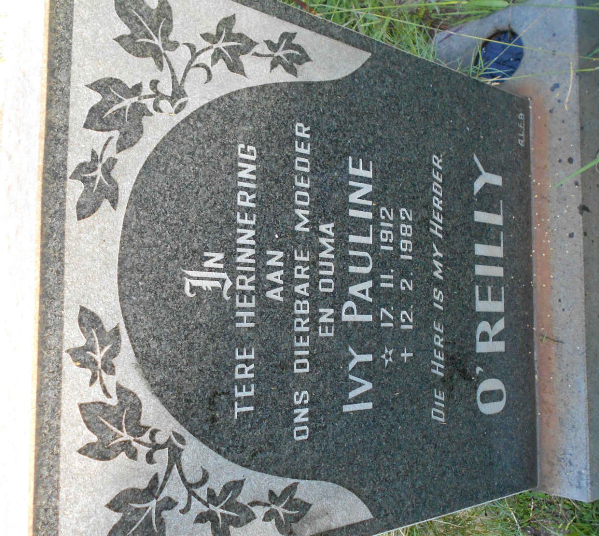 O'REILLY Ivy Pauline 1912-1982