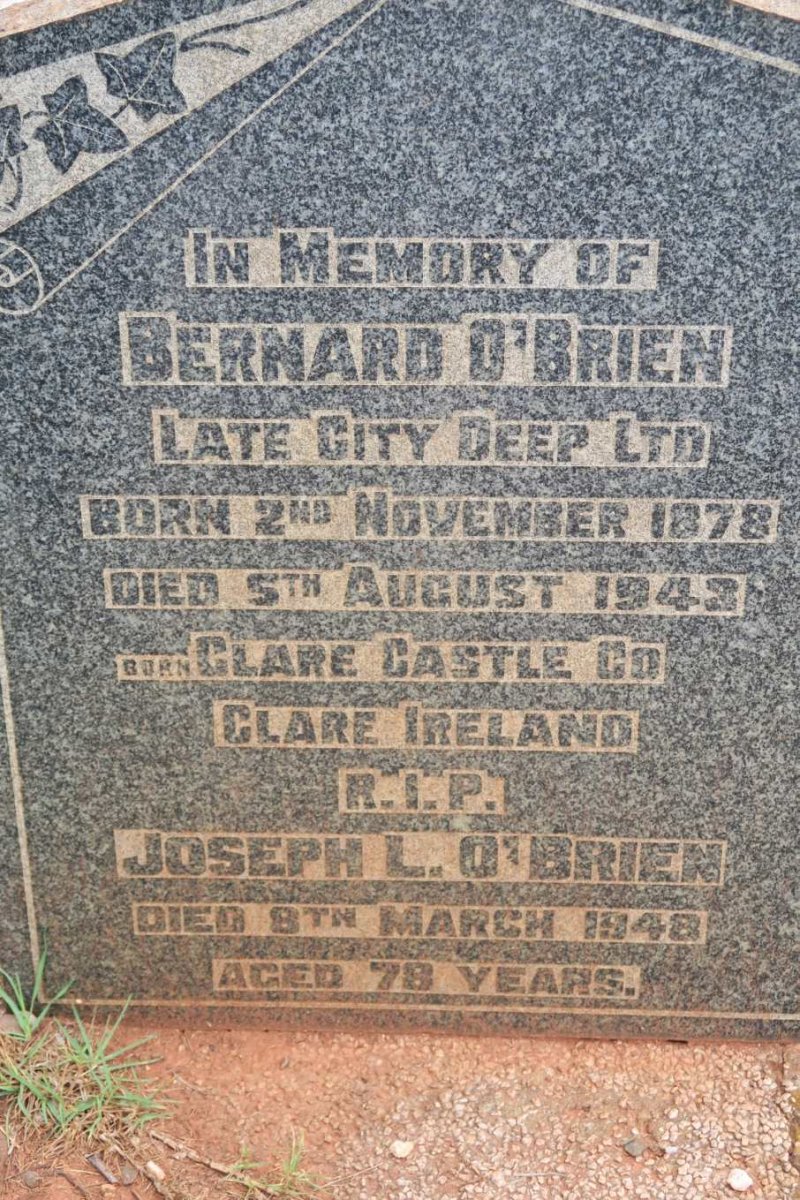 O'BRIEN Bernard 1878-1942 :: O'BRIEN Joseph L. -1948