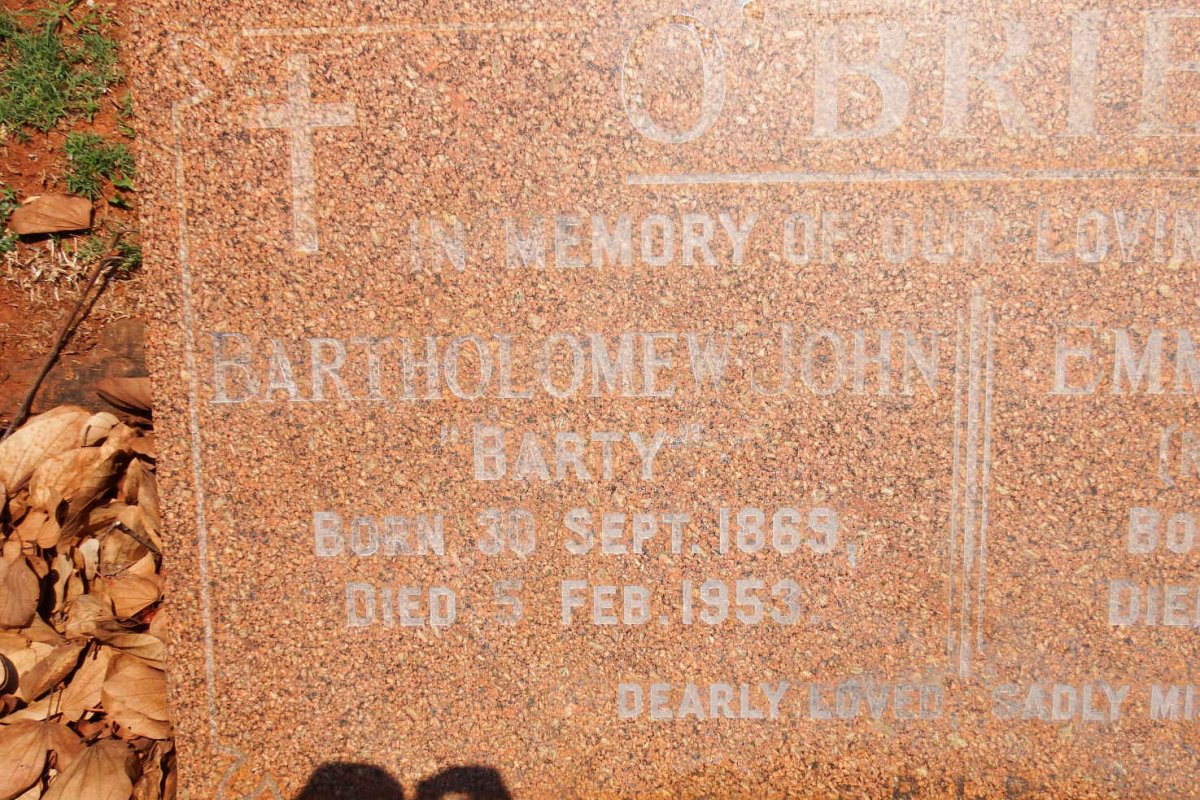O'BRIEN Bartholomew John 1869-1953 &amp; Emma Henetta PHILLIPS 1870-1952
