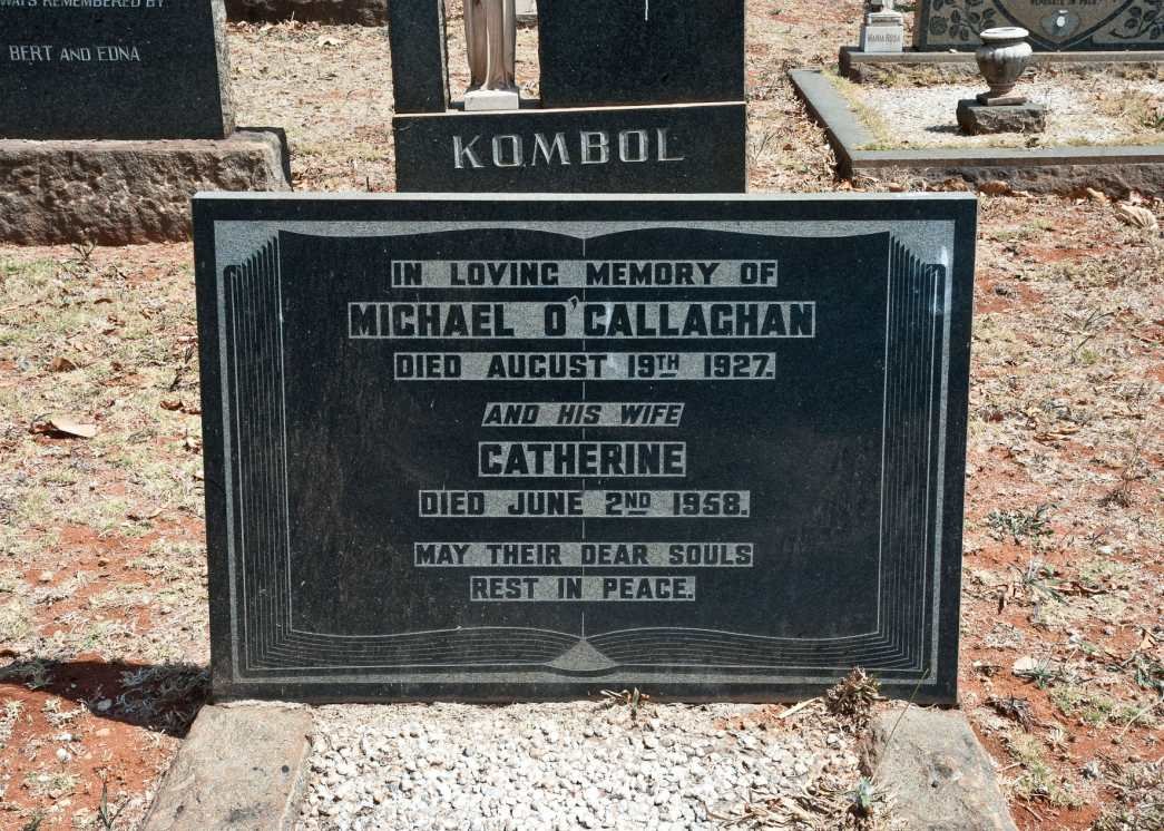 O'CALLAGHAN Michael -1927 &amp; Catherine -1958