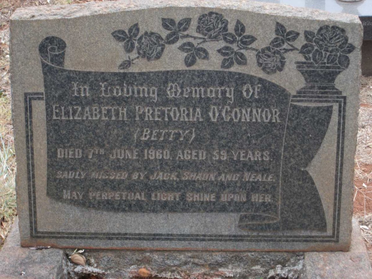 O'CONNOR Elizabeth Pretoria -1960
