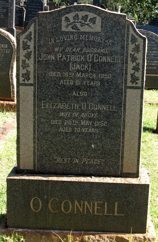 O'CONNELL John Patrick -1950 &amp; Elizabeth -1952