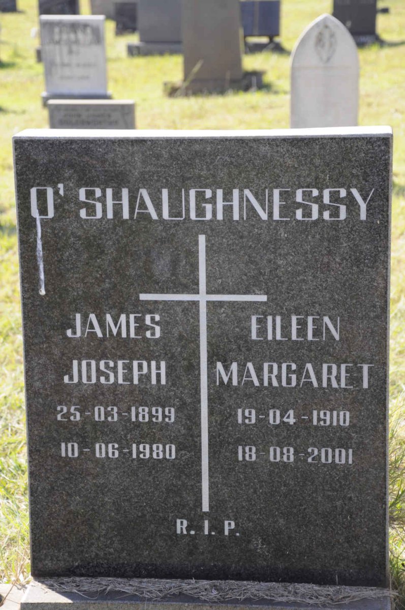 O'SHAUGHNESSY James Joseph 1899-1980 &amp; Eileen Margaret 1910-2001