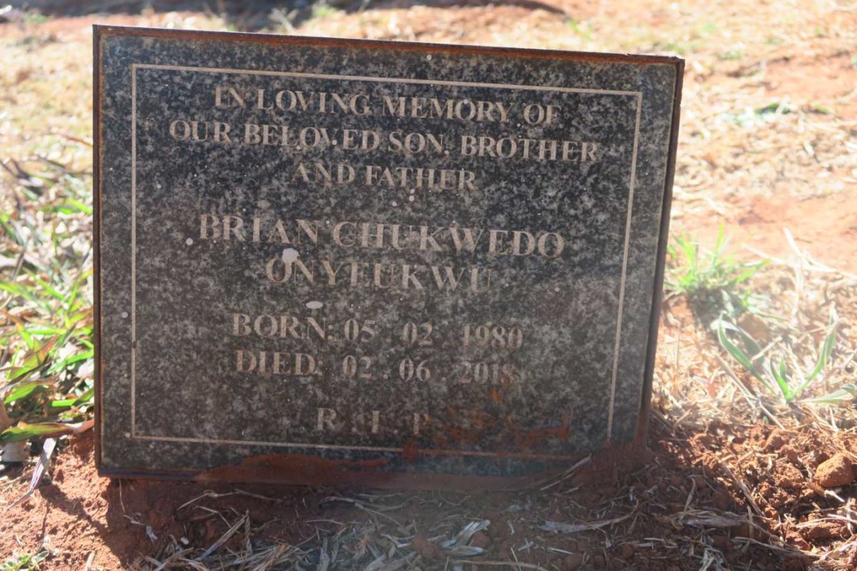 ONYEUKWU Brian Chukwedo 1980-2018